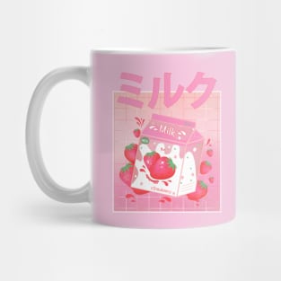 Retro 90s Japanese Kawaii Strawberry Milk Shake Carton Mug